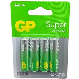 Батарейка GP LR06 4шт SUPER ALKALINE 1.5V 15A-U4 л