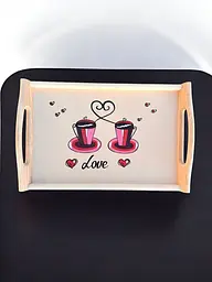 Столик кавовий з ніжками,кавовий стіл Love 42х27х17 cм. - мініатюра 9