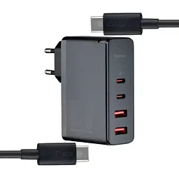 Мережевий зарядний пристрій Baseus GaN2 Pro Quick Charger 2C + 2U 100W EU Чорний