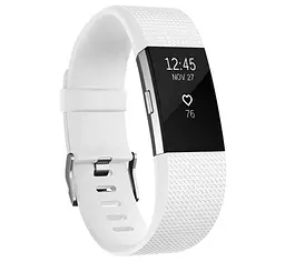 Силіконовий ремінець для фітнес браслета Fitbit Charge 2 L White - мініатюра 2