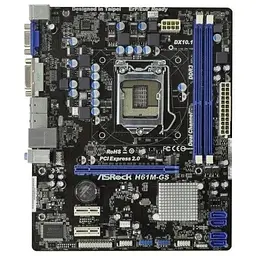 Материнська плата AsRock H61M-GS (H61M-GS) (Socket 1155, Intel H61, Micro-ATX) Б/в