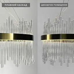 Підвісна LED люстра у вишуканому латунному каркасі Ø 100 см | Line F | Арт. J881-1000 AB - мініатюра 6