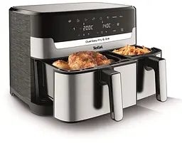 Мультипіч Tefal Dual EasyFry & Grill AirFryer сіро-чорний 2700 Вт (EY905D10) - мініатюра 14