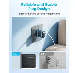 Зарядний пристрій Anker A121-CG11 GAN Charger 70 W, 3xUSB-C, 1xUSB-A, Black - мініатюра 3