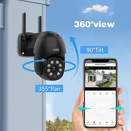 Wi-Fi камера спостереження ENSTER 2.5K 4MP з PTZ, кольоровим нічним баченням, автотрекінгом, IP66 - мініатюра 4