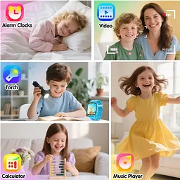 Дитячий смарт годинник Lemfo M03 з GPS трекером, 4G SIM картою, відеодзвінком, прослуховуванням, 16GB пам’яті, 26 іграми, камерою та ліхтариком Рожевий  - мініатюра 17