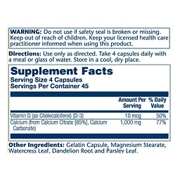 Мінерали Solaray Calcium Citrate with vitamin D3 1000 мг 180 капсул - мініатюра 2