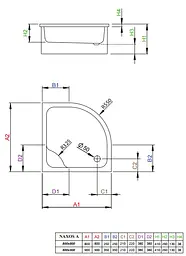 Душовий піддон Radaway Naxos A 90 для облицювання плиткою або мозаїкою SBA9941-1 - мініатюра 3