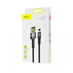 Кабель Baseus Cafule Cable ( special edition ) USB to Lightning 2.4A 1m Grey + Чорний - мініатюра 2