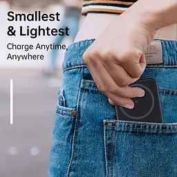 УМБ Choetech Magnetic Wireless 5000mAh 20W PD Qi-15W USB-C In/Out, тонкий, Black - мініатюра 8