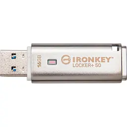 USB флеш-накопичувач Kingston IronKey Locker Plus 50 16GB USB-A 3.2 Gen 1 Silver [IKLP50/16GB] [101526] - мініатюра 2