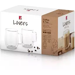 Набір скляних чашок Bergner Coffee & Tea Lovers 400 мл 2 шт. (BG-20116-MM) - мініатюра 3