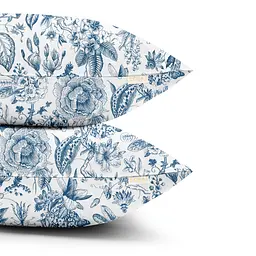 Комплект постільної білизни Cosas євро з простирадлом на резинці SWEDISH FLORAL CS3 200 x 220 см (FlowersYardBlueWhite_El-45Pearl_200) - мініатюра 4