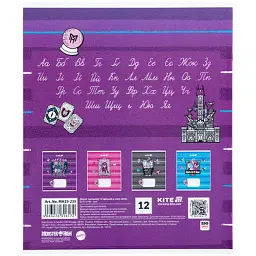 Зошит Kite Monster High, 12 аркушів, коса лінія (MH25-235) - мініатюра 5