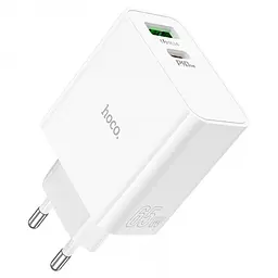 Мережевий зарядний пристрій адаптер HOCO C113A Awesome 1 USB/1Type-C, 65 W, підтримка швидкого заряджання PD/QC/FCP/AFC
