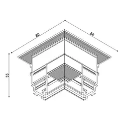 З`єднання кутове 90° (стеля-стеля) KLOODI KDMG-TRX ZM BASE 90 WH - мініатюра 2