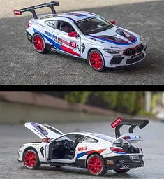 Колекційна металева модель гоночного автомобіля АвтоЕксперт BMW M8 GTE з інерцією, світлом та звуком 1:32 - мініатюра 3
