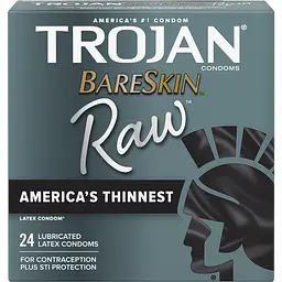 Упаковка 24 шт. Trojan Bareskin Raw
