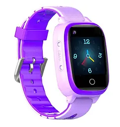 Дитячий смарт годинник Lemfo T5 Pro з GPS трекером, 4G відеодзвінками, пульсометром, термометром, датчиком зняття з руки, кнопкою SOS та SIM картою Фіолетовий - мініатюра 4