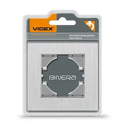 Рамка срібний алюміній одинарна горизонтальна VIDEX BINERA VIDEX (24580-000)