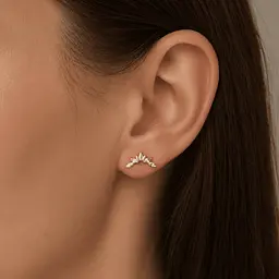 Сережки-гвоздики з жовтого золота Crystal Crown (з40067.1) - мініатюра 2