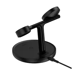 Бездротовий зарядний пристрій Baseus Swan 3-in-1 Wireless Magnetic Charging Bracket 20W WXTE000101 Black - мініатюра 3