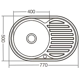 Кухонна мийка Zerix Z7750-06-180E satin ZX1594, Нержавіюча сталь - мініатюра 2