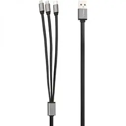 USB кабель Gelius Pro Squid 3in1 MicroUSB/Lightning/Type-C 2.1A 1 м GP-UC102 Black - мініатюра 4