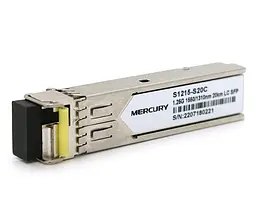 SFP-модуль Mercury 1,25 Гбіт/с, 1310 нм, 20 км, WDM, LC, підтримка DDM, TX1310/RX1550