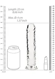 Фалоімітатор RealRock Crystal Clear 8'' 22 см (прозорий) - мініатюра 8