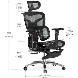 Крісло Mealux S2 Air Plus Black (арт. HF-S2 M/B) - мініатюра 2