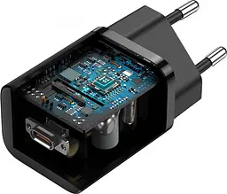 Мережевий зарядний пристрій Baseus Super Si 1Type-C + Cable Type-C to Type-C 1m 25W TZCCSUP-L01 Black - мініатюра 6