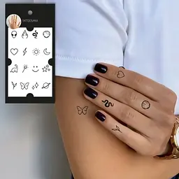 Тату тимчасове в наборі Міні хайп Tattooshka L-35 Чорний shop (5805800013169) - мініатюра 4