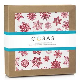 Пелюшки фланелеві Cosas Snowflakes 100х120 см (FlannelDiapers_SnowflakesRedWhite_100x120) - мініатюра 2