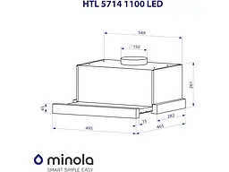 Витяжка Minola HTL 5714 BL 1100 LED - мініатюра 9