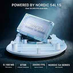 Бездротова миша ATTACK SHARK V8 42000 DPI PAW3950MAX Nordic 54L15 8K Біла - мініатюра 5