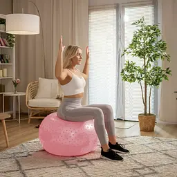 Фітбол масажний Hop-Sport 65см рожевий + насос - мініатюра 7