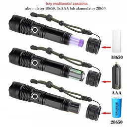 Акумуляторний ліхтар BL ручний з режимом стробоскопа та Zoom 26650 Type C POLICE BL-X71-P90 - мініатюра 3