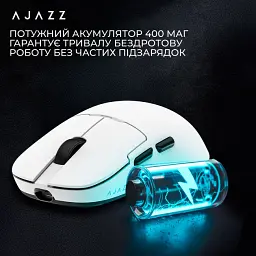 Мишка бездротова AJAZZ AJ159P MC Миша комп'ютерна із зарядною док-станцією / 2.4G / Bluetooth / USB White (19584) - мініатюра 8