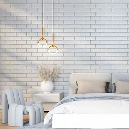Самоклеюча стінова панель 3D NEW CULTURAL WALL 70x70cmx4mm WHITE+SILVER (D) SW-00001502 - мініатюра 5