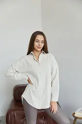 Сорочка вельветова для вагітних та годуючих мам Varna розмір S-М Lullababe Айворі - мініатюра 2