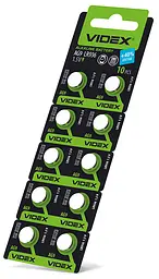 Батарейка годинникова Videx AG 9/LR936 BLISTER CARD 10 шт VIDEX (23425-000) - мініатюра 2