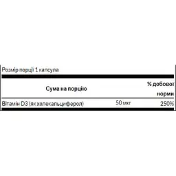 Вітамін D Swanson Vitamin D3 2000 IU 50 мкг 250 капсул - мініатюра 2