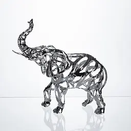 Декоративна фігурка Yiwu Elephant 25х10х25 см металева статуетка колекційна для дому напівпрозора декор на камін хром HP-7-10 - мініатюра 9