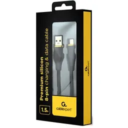 Дата кабель USB 2.0 AM to Lightning 1.5m 2.1A Cablexpert (CC-USB2S-AM8PM-1.5M-BK) - мініатюра 2