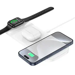 Зарядка Qi HOCO Step 3-in-1 Wireless Fast Charger CQ5 (iWatch) 22.5 W Total