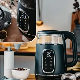 Електрочайник Adler AD 1305 black silver 1850-2200 Вт 1.7 л скло встановлення температури - мініатюра 9