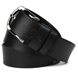 Ремінь шкіряний Grande Pelle чорний 120х4х0.5 см acs0032049 - мініатюра 3