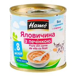Пюре для дітей Hame Яловичина з печінкою від 8 міс на м'ясній основі гомогенізоване стерилізоване 100 г - мініатюра 2