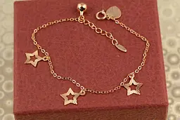 Браслет Xuping Jewelry якірний із зірками 17 см подовжувач 3 см золотистий